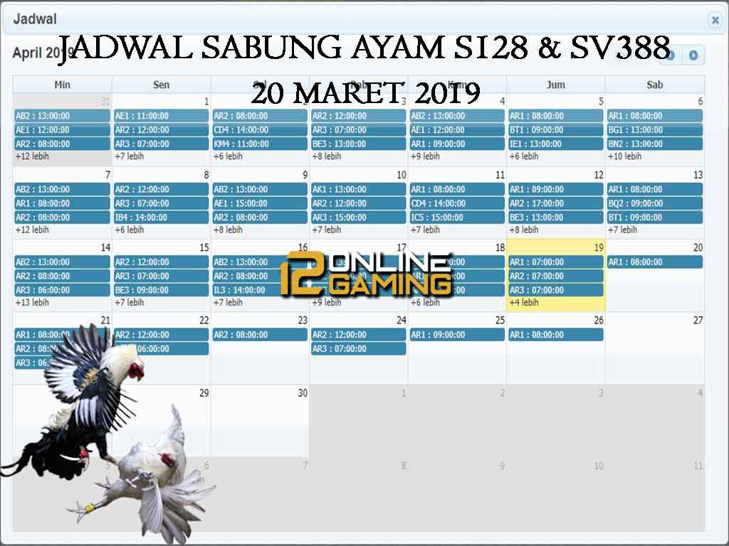 Jadwal Sabung Ayam S128 Dan SV388 20 April 2019