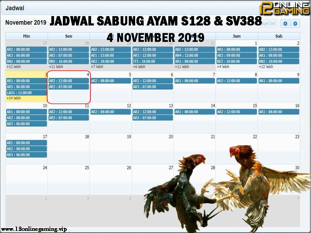 Jadwal-Sabung-Ayam-S128-Dan-SV388-4-November-2019